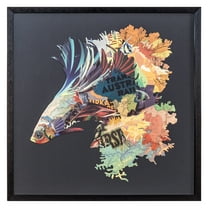 Yosemite Home Decor "Dragon Scale" Glass Framed 3D Wall Art in Multi-Color