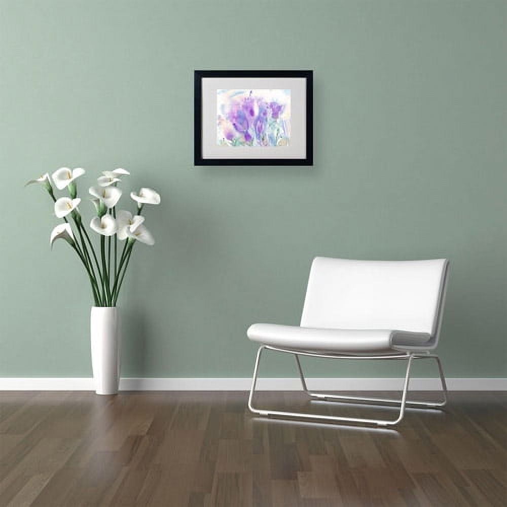 Trademark Fine Art "Purple Blues" Canvas Art by Sheila Golden, Black Frame