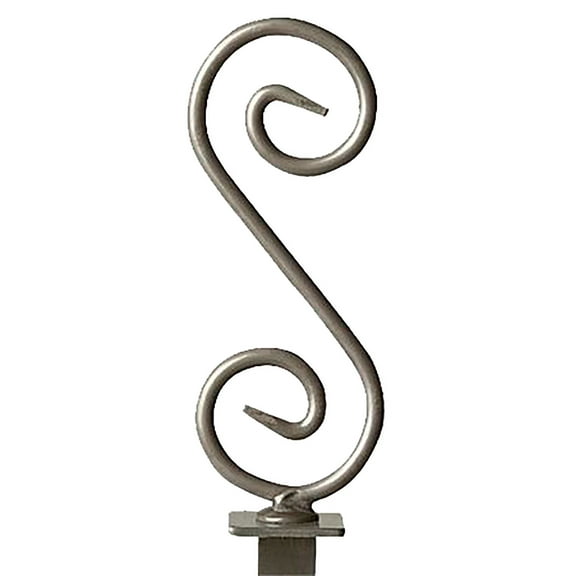 Boutique Raw Steel S-Shape Square Fitting Finial