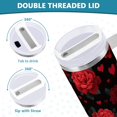 thumbnail image 5 of 30 oz Tumbler With Handle Stainless Steel Insulated Tumbler With Lid for Car Cup Holder Red Roses and Hearts Pattern, 5 of 9
