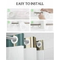 thumbnail image 5 of No Hook Shower Curtain with Snap-in Liner, Teal Boho Stripes Waterproof Fabric Bathroom Curtains, Modern Bohemia Brown Beige Texture Bath Curtains & Mesh Top Window Standard 72''x72'', 5 of 6