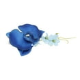 thumbnail image 4 of 5 Pcs Groom Boutonniere Elegant Men Wedding Flower Lifelike Permanent Reusable Artificial Brooch Flower Blue, 4 of 8