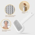 thumbnail image 4 of Pet Dog Grooming Comb Shedding Brush Gentle Hair Removal Tool with Soft Bristles Self Cleaning Puppy Bathing Massage Accessory Comfortable Grip Indoor Outdoor Use, 4 of 6