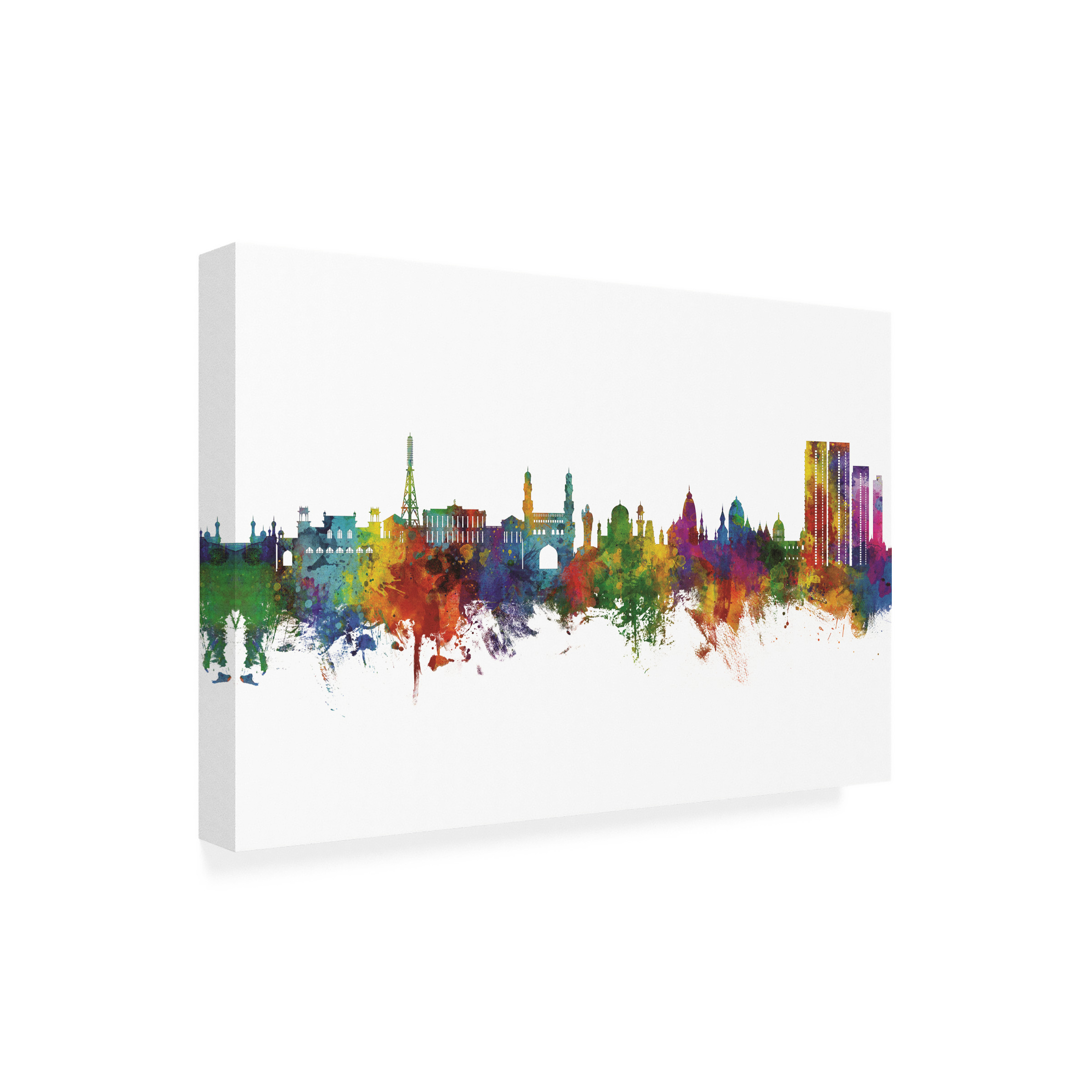 Michael Tompsett 'Hyderabad Skyline India' Canvas Art