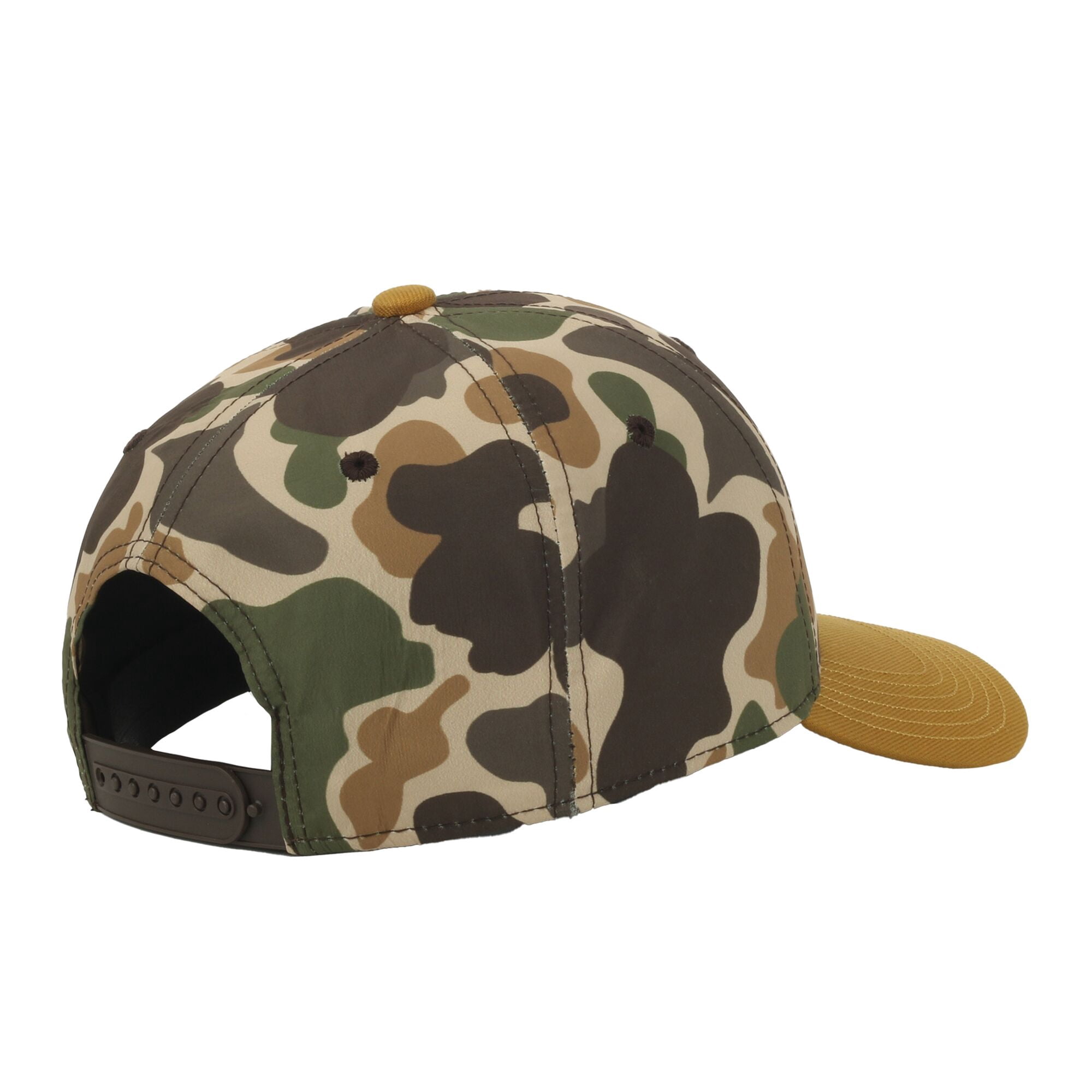 Outdoor Cap Mallard Duck 6-Panel Structured Hat – Embroidered Camo Cap with Brown Visor, One Size