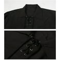 thumbnail image 5 of JUUYY Men's Medieval Pirate Gothic Shirt Medieval Vintage Lacing Long Sleeve Standing Neck Stage Performance Dress Shirt Overlay Black XL, 5 of 8