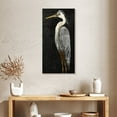 thumbnail image 2 of Elephant Stock Silver Heron On Black I Wall Art - Vertical Canvas Wall Art - Living Room Wall Decor - Animal Canvas - Black And Blue Decor By Julie Derice - 18" x 36", 2 of 8