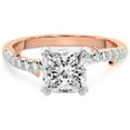 thumbnail image 3 of Princess Shape 2 Carat IGI Certified Lab Grown Diamond Ring | 14K Rose Gold | Phoebe Twigs Diamond Ring | FG-VS1-VS2 Quality Friendly Diamonds, 3 of 5