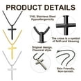 thumbnail image 5 of APSVO Black Cross Necklaces for Men Boys Stainless Steel Cross Pendant Chain Catholic Religious Christian Birthday Valentines Day Jewelry Gifts Teen Him Boyfriend Son Dad Adults Male Kids Age Ideas, 5 of 6