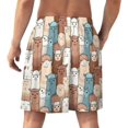 thumbnail image 2 of NICKSUN Shorts de Pyjama Amusants pour Hommes, Bas de Pyjama Doux avec Poches, Lama Multicolore, P, 2 of 6