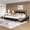Black, variant on Full Size Upholstered Velvet Bed Frame with 4 Storage Drawers, RGB LED Lighting & Adjustable Headboard, Sturdy Metal-Wood Slats - No Box Spring Needed, Grey