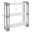 thumbnail image 2 of Kate and Laurel Lintz Modern Industrial Wood and Metal Floating Wall Shelves with Black Metal Frame, Rustic White, 2 of 7