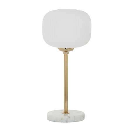 CosmoLiving by Cosmopolitan White Table Lamp with White Glass Shade