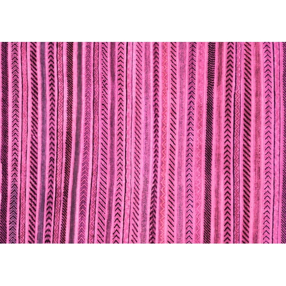 Ahgly Company Indoor Rectangle Abstract Pink Modern Area Rugs, 7' x 10'