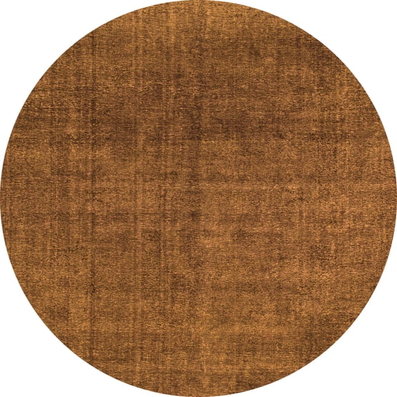 Ahgly Company Indoor Round Abstract Orange Modern Area Rugs, 7' Round