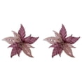 thumbnail image 1 of 25cm Mesh Fabric Sequin Simulation Christmas Flower Christmas Tree Decoration Red and purple, 1 of 8