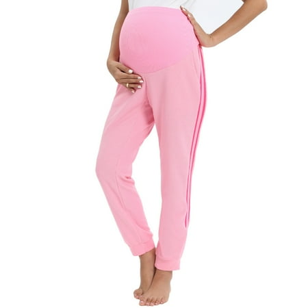 

WBQ Women s Maternity Pants Comfy Lounge Workout Jogger Pants Track Cuff Sweatpants Over The Belly Stretchy Pregnancy Pants