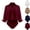 Wine, variant on Women Blouse Bodysuit 3/4 Sleeve Collared Shirt Satin Blouse Bodysuits Tops Business Casual Office Professional 2026 Clothes Wine S