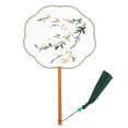 thumbnail image 1 of SHISUYAN Double-sided Embroidery Circular Fan Chinese Tassel Fan Circular Fan Round Hand Fan, 1 of 8