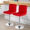 thumbnail image 4 of Costway Set of 2 Adjustable Bar Stools PU Leather Swivel Kitchen Counter Pub Chair Red, 4 of 10