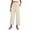 Beige, variant on Women's High Waisted Wide Leg Cropped Pants Casual Drawstring Elastic Waist Capri Pants with Pockets
