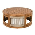 thumbnail image 6 of Homy Casa Round Outdoor Coffee Table for Poolside Patio Lounge, Coastal Style, Natural Wood Look, 6 of 8