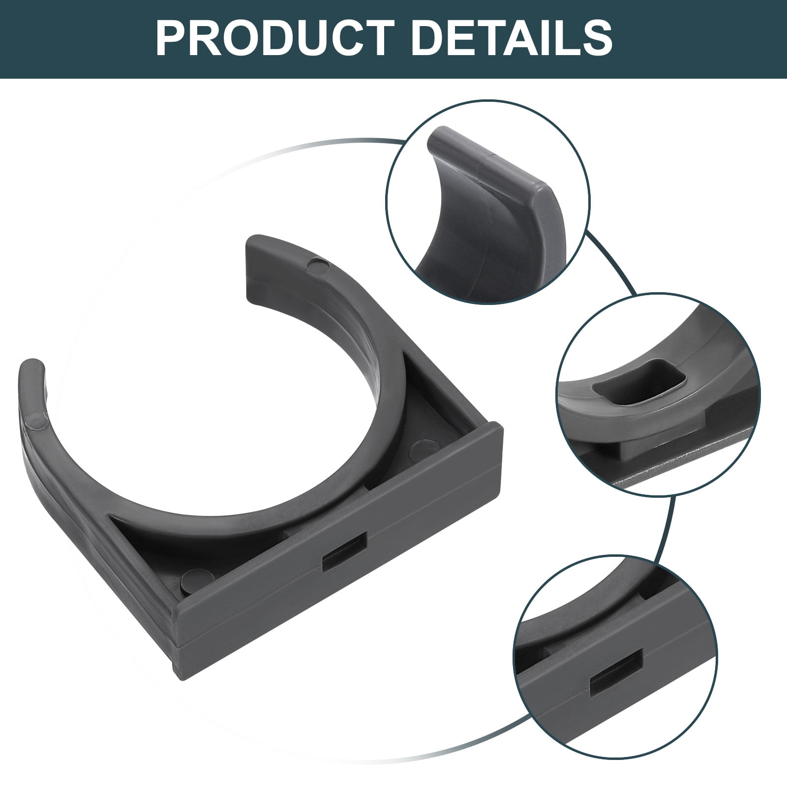 20 Pack Water Pipe Clamps Clips, U-Shaped Tubing Hose Buckles, Irrigation Tube Holder for 50mm OD for TV Trays Tube Hose Hanger Support Tubing, Gray