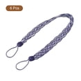 thumbnail image 3 of Uxcell 6Pack 58cm/23" Curtain Tiebacks Braided Drapery Holdback Holder, Purple/Silver, 3 of 6