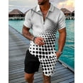 thumbnail image 2 of Fimkaul Mens Summer 2 Piece Outfits Short Sets 3D Suit Shorts Beach Tropical HawaiianSS Body Sports Shorts Suit Sports Suit Short Sleeve Tracksuits White 3XL, 2 of 5