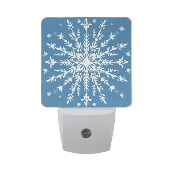 Christmas Big Snowflakes LED Night Light with Smart Sensor Plug Into Wall Dusk to Dawn 2 packs