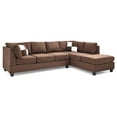 thumbnail image 5 of Passion Furniture Decorative Malone 111 In. Chocolate Suede 4-Seater Sectional Sofa With 2-Throw Pillow, 5 of 5
