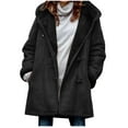 thumbnail image 2 of Winter Coats for Women 2024 Warm Sherpa Fleece Lined Jackets Plus Size Hooded Parka Faux Suede Pea Coat Outerwear,Womens Winter Coat Long Lined Horn Buckle Sherpa Jackets, 2 of 4