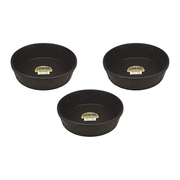 Little Giant 3 Pack of Corded Rubber Feed Pans, 3 Gallon Capacity Each, for Horses, Sheep, Goats, Alpacas, Llamas, and Other Livestock
