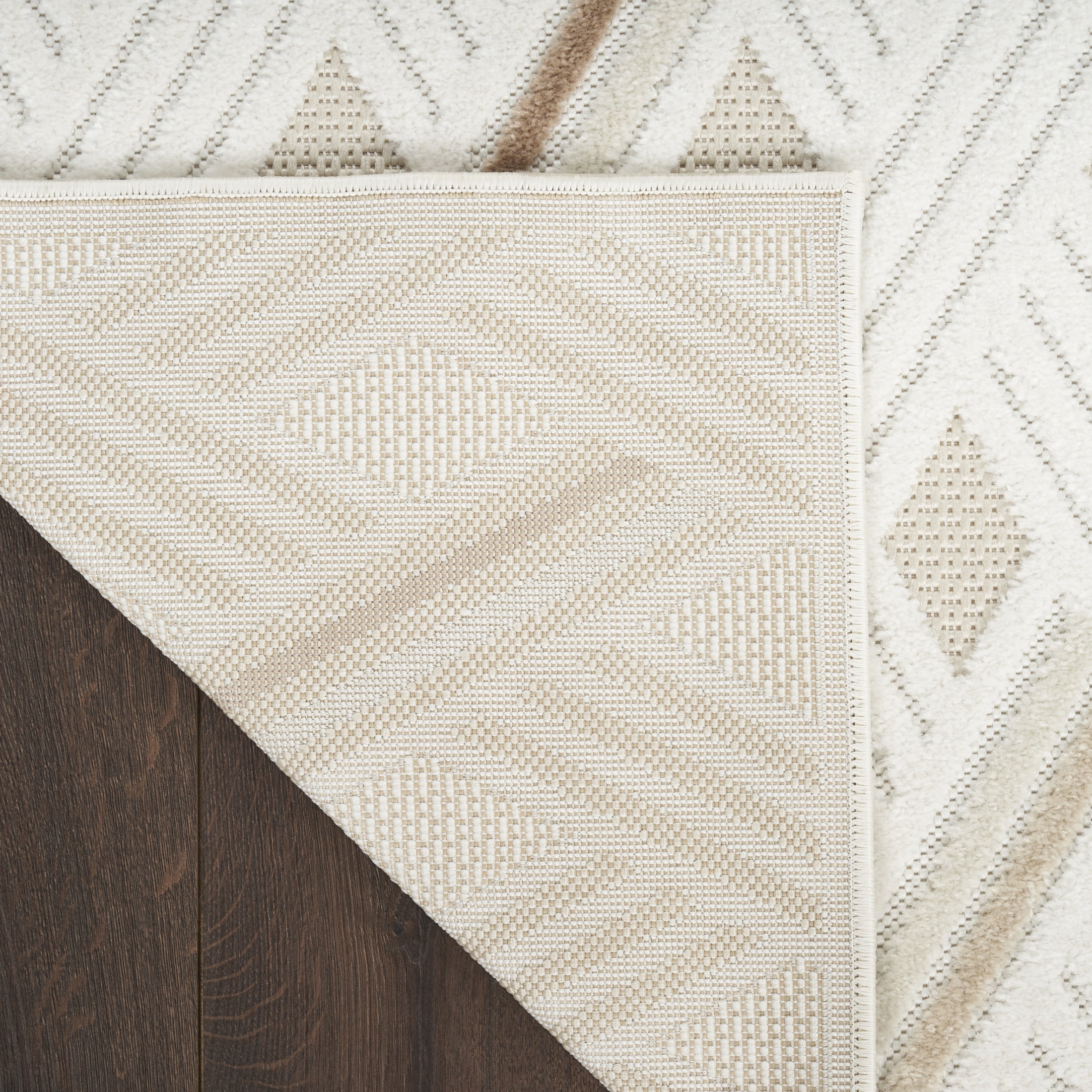 Nourison Care Free 5'3" x 7' Ivory Beige Modern Indoor Rug