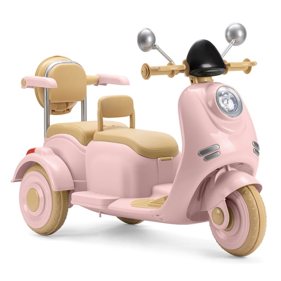 WINFIRE 12V 3-Wheel Kids Powered Ride On Scooter, 2 Seater Electric Motorcycle Toy with Dual Motors & Storage, Ages 3-8