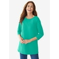 thumbnail image 3 of Woman Within Plus Size Perfect Three-Quarter Sleeve Crewneck Tee, 3 of 6