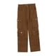 thumbnail image 2 of Pantalones cargo, pantalones de trabajo, vaqueros de moda, rectos, de pierna ancha y cintura alta. Marrón, 2 of 9