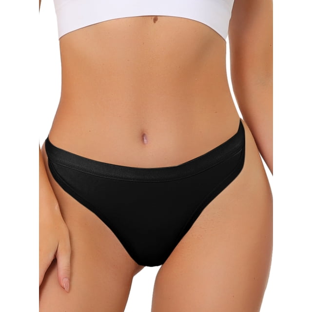 INSPIRAR CHIC Paquetes de Bragas G-String para Mujeres Transpirables de Corte Alto L 6 Negro
