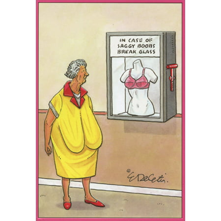 Pictura Saggy Boobs Break Glass Eric Decetis Funny / Humorous Feminine Birthday Card for Her / Woman