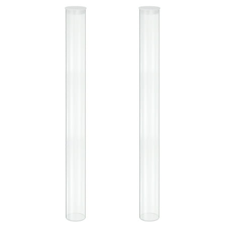 Uxcell Transparent Plastic Storage Tubes, 2" x 20" with Black Lid, 2 Set