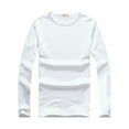 thumbnail image 1 of Minnieouse Top básico para hombre, ropa interior cálida de manga larga con cuello redondo, Base para clima frío, ropa de Color sólido, Jersey, Camisetas L Espesar blanco, 1 of 6