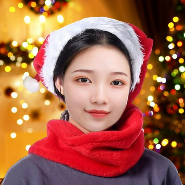 Gorro de Papá Noel, accesorios de sombrero de Navidad, gorro de Navidad suave de Papá Noel, sombrero de Navidad para fiesta, vestido, carnaval, puesta rojo Yinane Sombrero de Santa