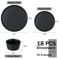 thumbnail image 5 of Onader Dinnerware Sets for 6, 18 Piece Plates and Bowls Dish Set, Kitchen Dinner Ware Dining Dishware, Microwave & Dishwasher Safe - Matte Black, 5 of 7