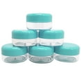 thumbnail image 5 of Beauticom 6 Pieces High Quality 15 Gram 15 ml (0.5 oz) Clear Round Plastic Makeup Cosmetic Travel Sample Jars - Teal Lids, 5 of 5