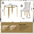 thumbnail image 6 of 3-Piece Round Dining Table Set, Modern Glass Table Irregular Table Legs, and 2 Velvet Tufted Chairs for Kitchens, Living Rooms, Small Spaces, 6 of 8