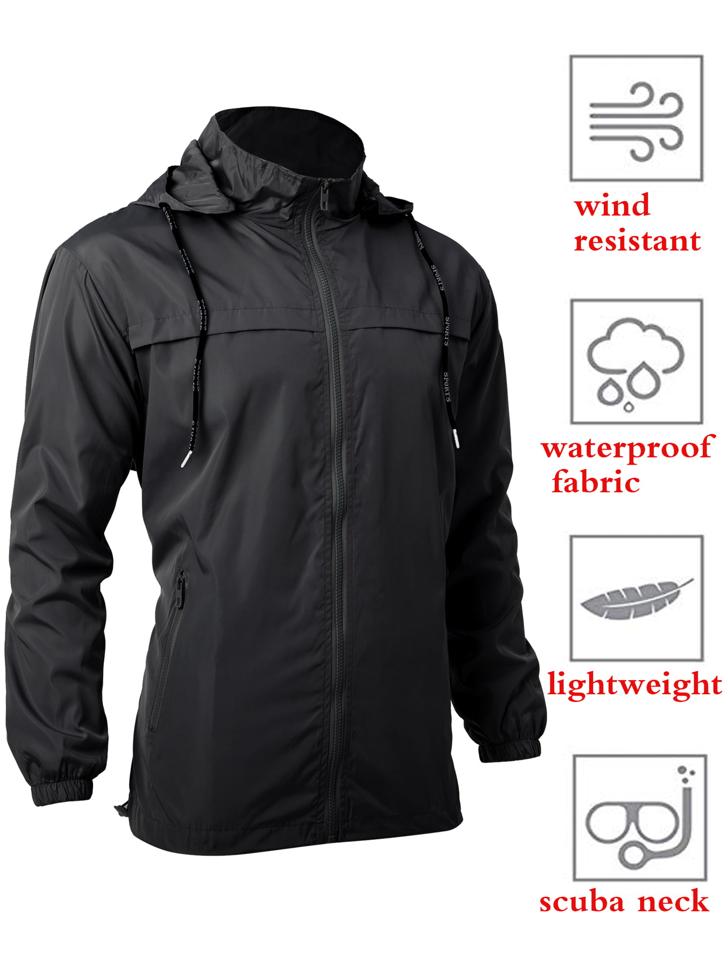 Get Wivvit Boys Lightweight Black Cagoule Flipback Rain Jacket Coat Anorak Sizes from 9 to 14 Years 