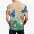 thumbnail image 3 of Balery Colorful Plants And Insects Printed Men’s Short Sleeve Polo Shirt, Midweight Men's Shirt,Golf Polo shirts -Medium, 3 of 8