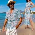 thumbnail image 2 of KUIFORTI Cherry Blossom Couple Matching Outfits Matching Vacation Outfits for Couples Spring Boho Maxi Dress with Pockets Soft and Comfortable Lightweight with Soft Fabric, 2 of 7