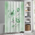 thumbnail image 5 of Green Flowers Shower Curtain, 72" x 72", Watercolor Floral Gradient Abstract Plant Waterproof Bathroom Curtain Washable Shower Curtain Set with 12 Hooks, 5 of 8