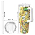 thumbnail image 4 of Pofeuu SpongeBob SquarePants Print Stainless Steel 40OZ Ice Bully Cup With Handle And Straw For Beach/Travel, 4 of 8